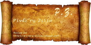 Piváry Zilia névjegykártya